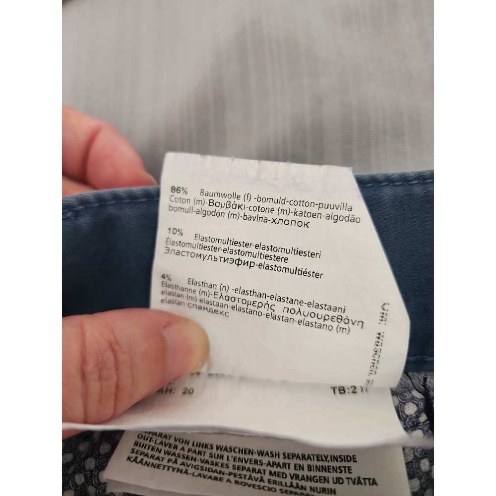 Hiltl Seth Blue Marzotto Super 100s Cotton Blend Trousers Mens 35/32 Chino Pants - Picture 10 of 10